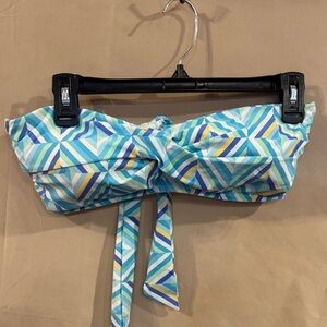 Source Unknown Blue and Yellow Geometric Bikini Top